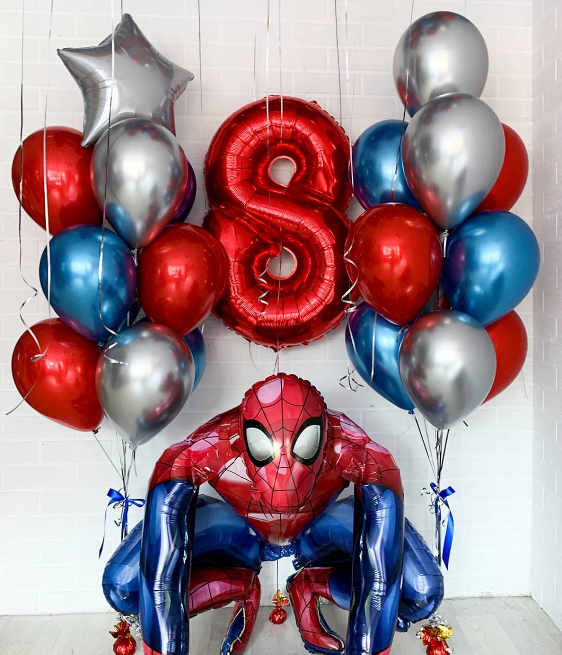 Картинка Набор шаров «Человек паук, Хром» от магазина GelShariki