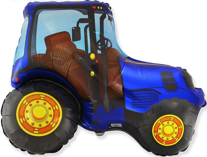 Картинка Шар (37''/94 см) Фигура, Трактор, Синий, 1 шт. от магазина GelShariki