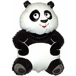 Картинка Шар (13''/33 см) Мини-фигура, Большая панда, Белый, 1 шт. от магазина GelShariki