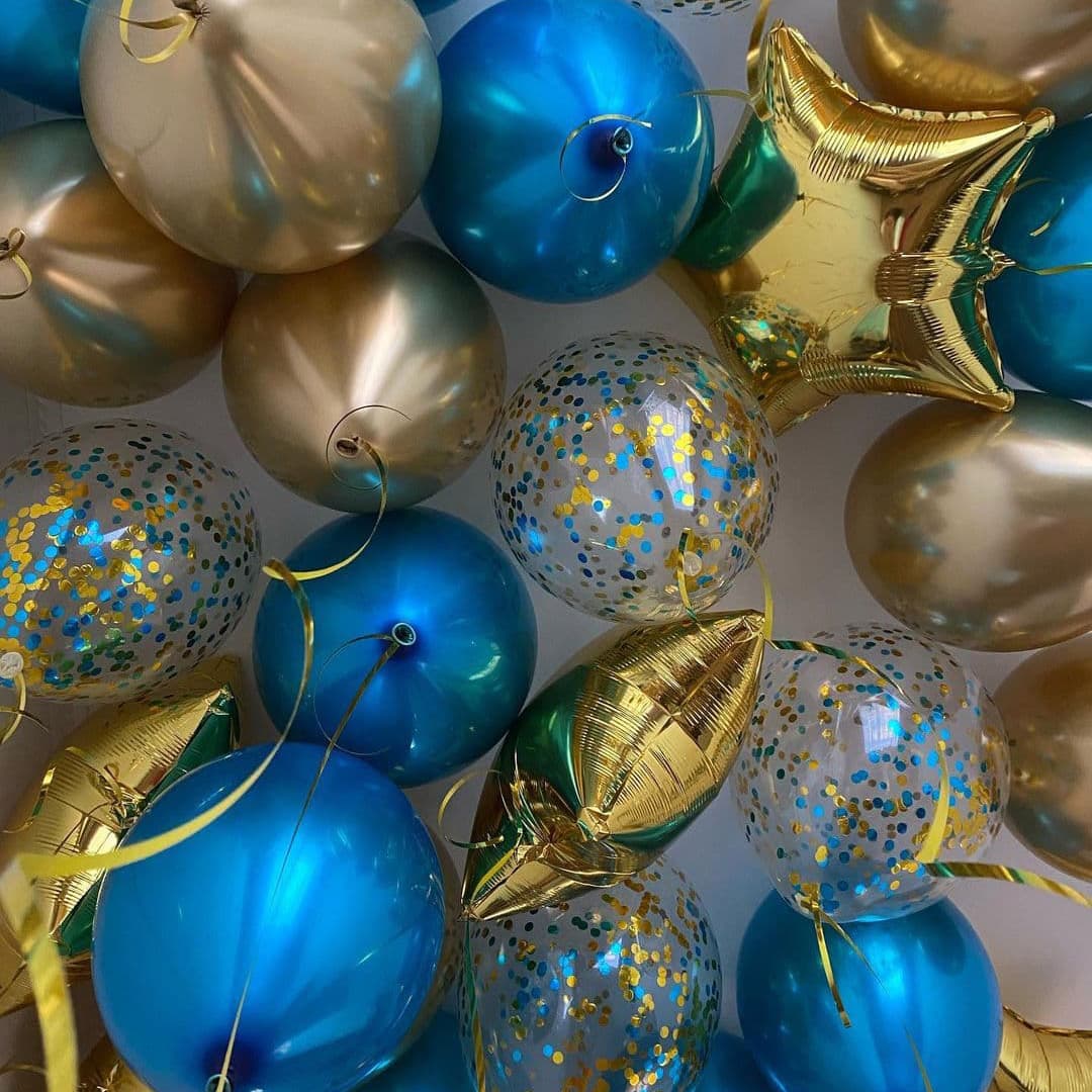 Сине золотые шары. Шарик звезда. Игрушки, украшения, новый год, блеск, голубой.