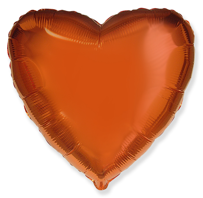 Картинка Шар (18''/46 см) Сердце, Оранжевый, 1 шт. от магазина GelShariki