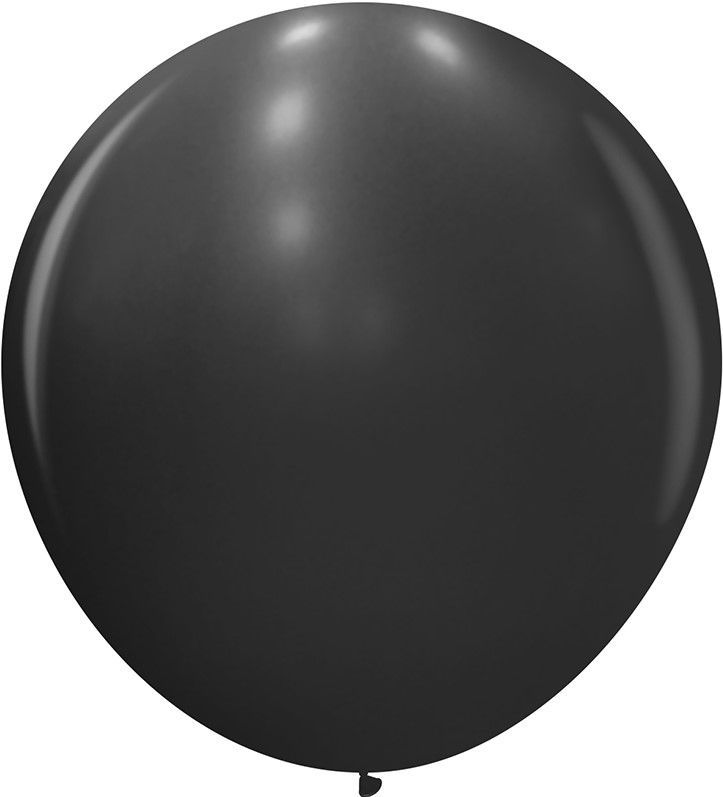 Картинка Шар (32''/81 см) Черный, пастель, 1 шт. Надувается на 75 см (по проёму двери), на атласной ленте с грузом. от магазина GelShariki