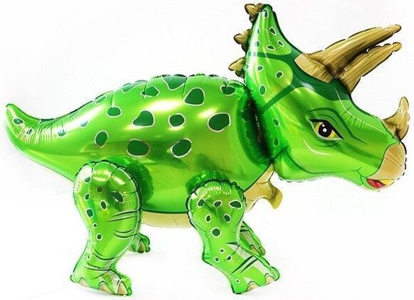 Картинка Шар (36''/91 см) Ходячая Фигура, Динозавр Трицератопс, Зеленый, 1 шт. в упак. от магазина GelShariki