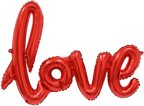 Картинка Шар (41''/104 см) Фигура, Надпись "Love", Красный, 1 шт. от магазина GelShariki