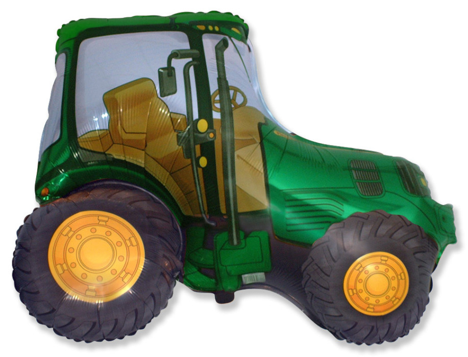 Картинка Шар (12''/30 см) Мини-фигура, Трактор, Зеленый, 1 шт. от магазина GelShariki