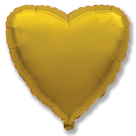 Картинка Шар (18''/46 см) Сердце, Золото, 1 шт. от магазина GelShariki