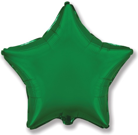 Картинка Шар (32''/81 см) Звезда, Зеленый, 1 шт. от магазина GelShariki