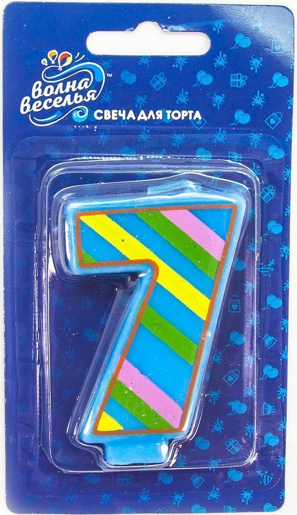 Картинка Свеча Цифра, 7 Красочная, 7 см, 1 шт. от магазина GelShariki